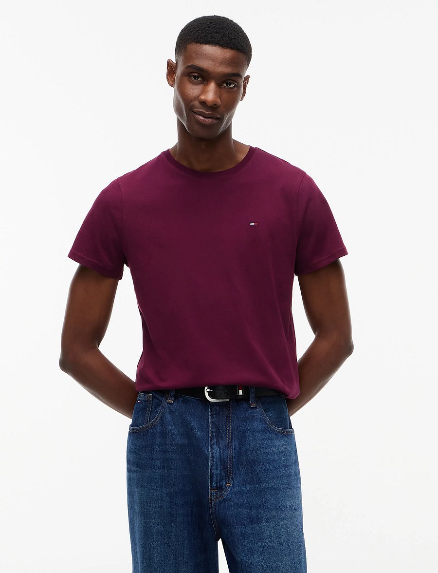 Tommy Jeans - TJM XSLIM JERSEY TEE EXT - lühikeste varrukatega t-särgid - calypso berry - 0