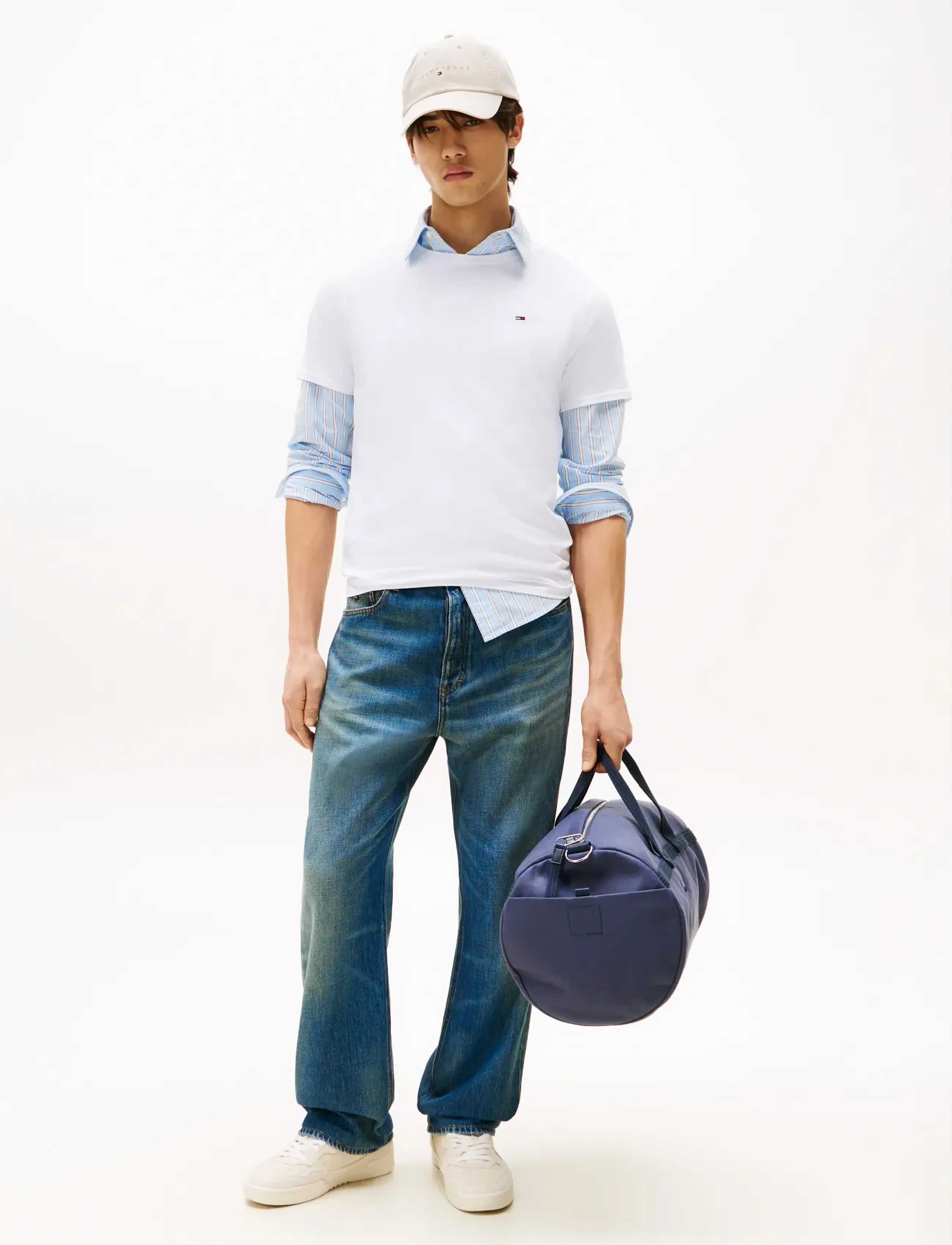 Tommy Jeans TJM XSLIM JERSEY TEE - Kläder - CLASSIC WHITE / white