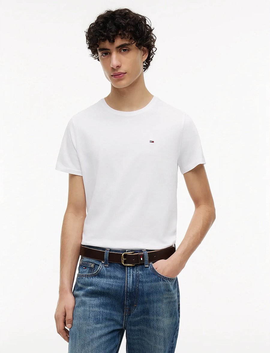 Tommy Jeans - TJM XSLIM JERSEY TEE - lyhythihaiset - classic white - 0