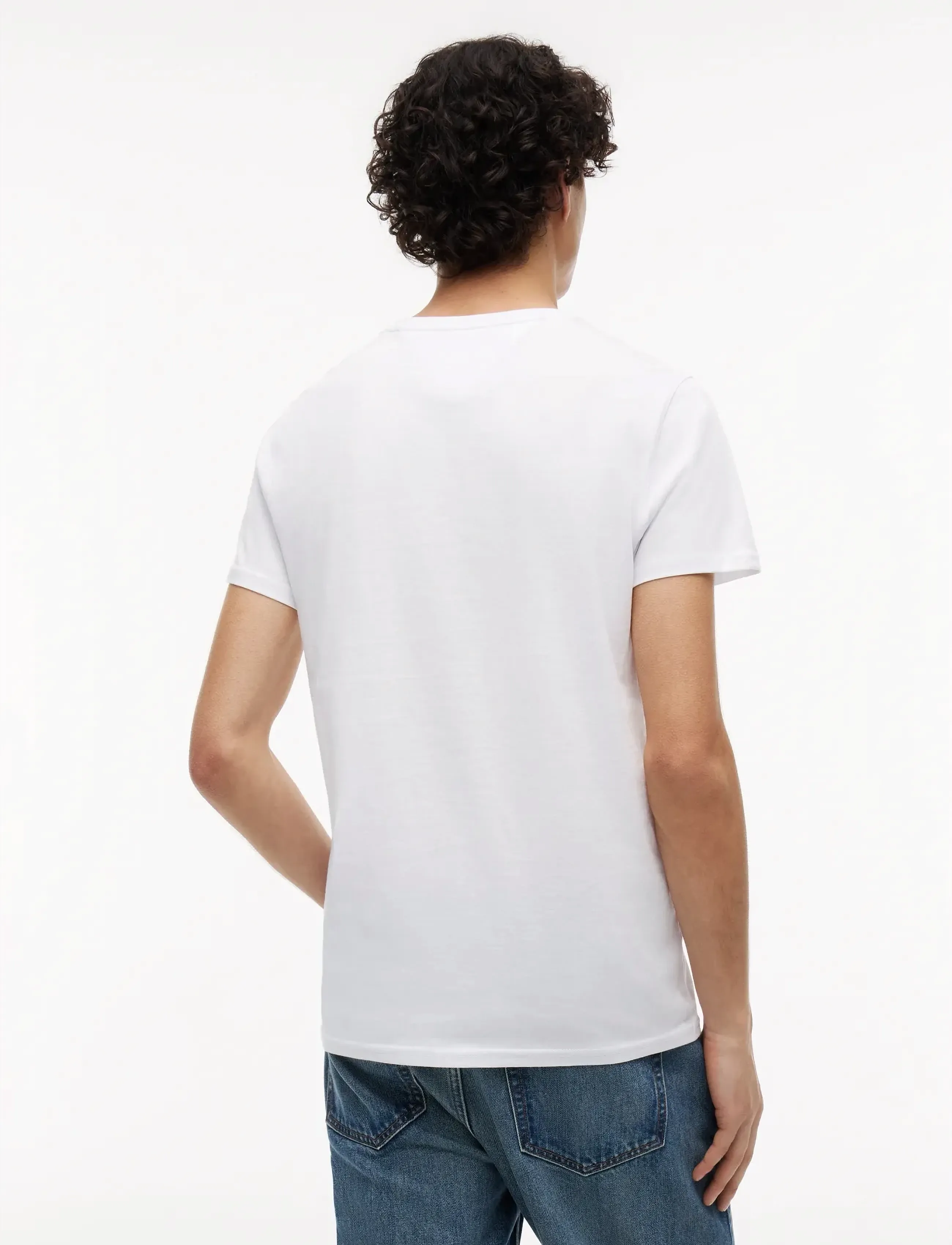 Tommy Jeans - TJM XSLIM JERSEY TEE - short-sleeved t-shirts - classic white - 4