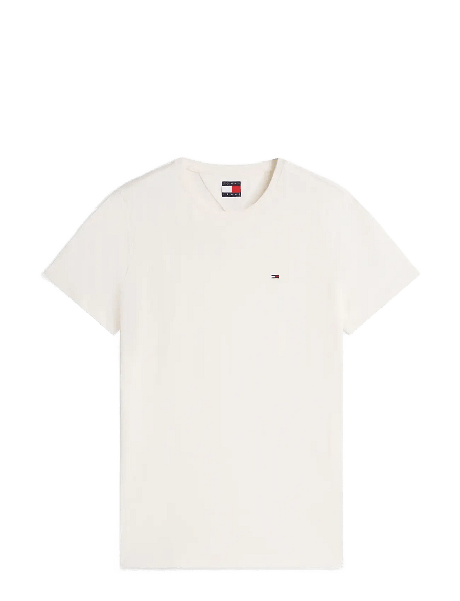 Tommy Jeans - TJM XSLIM JERSEY TEE EXT - kurzärmelige t-shirts - cream - 1