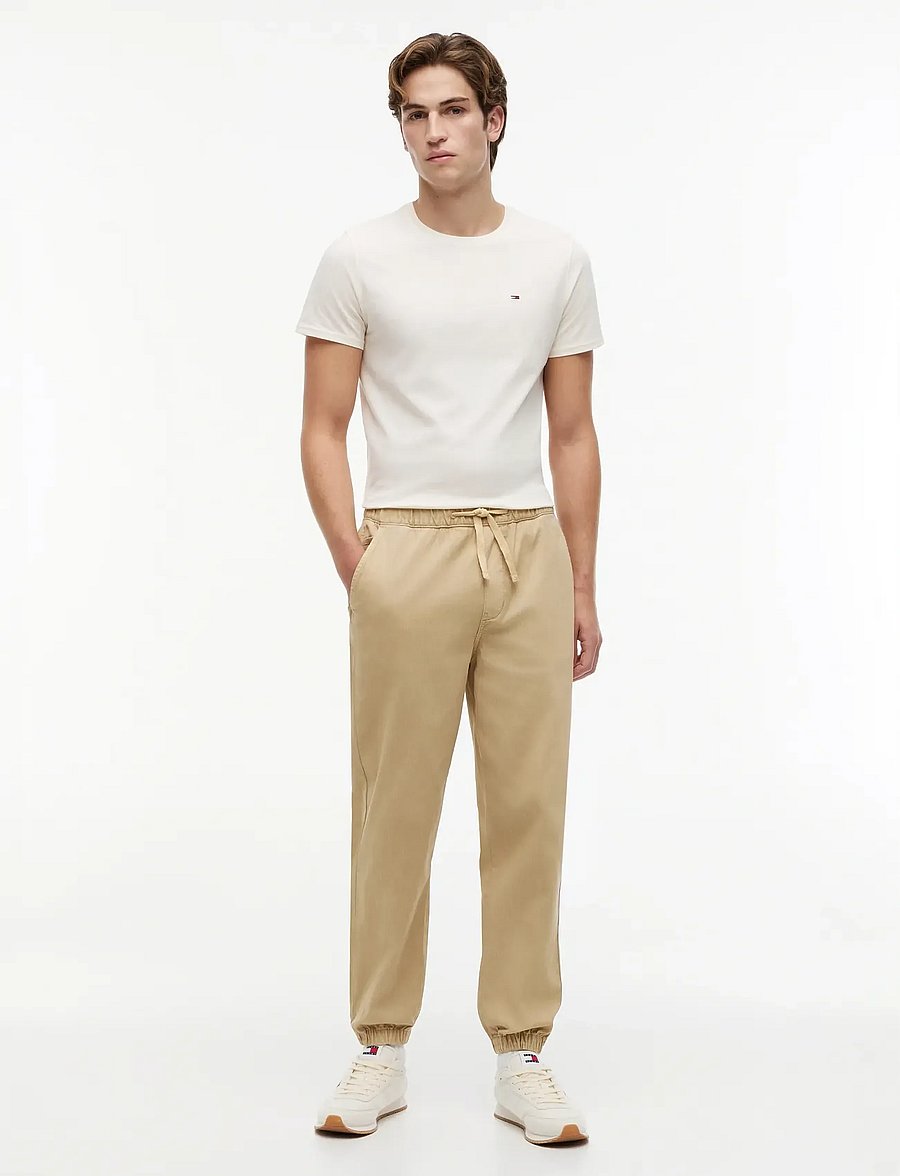 Tommy Jeans - TJM XSLIM JERSEY TEE EXT - kurzärmelige t-shirts - cream - 4
