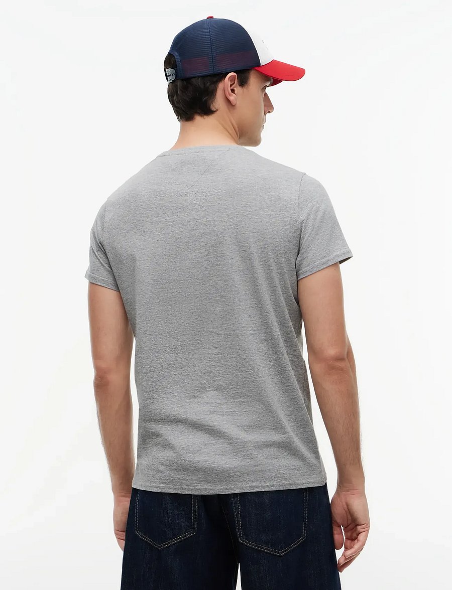 Tommy Jeans - TJM XSLIM JERSEY TEE EXT - short-sleeved t-shirts - lt grey htr - 3