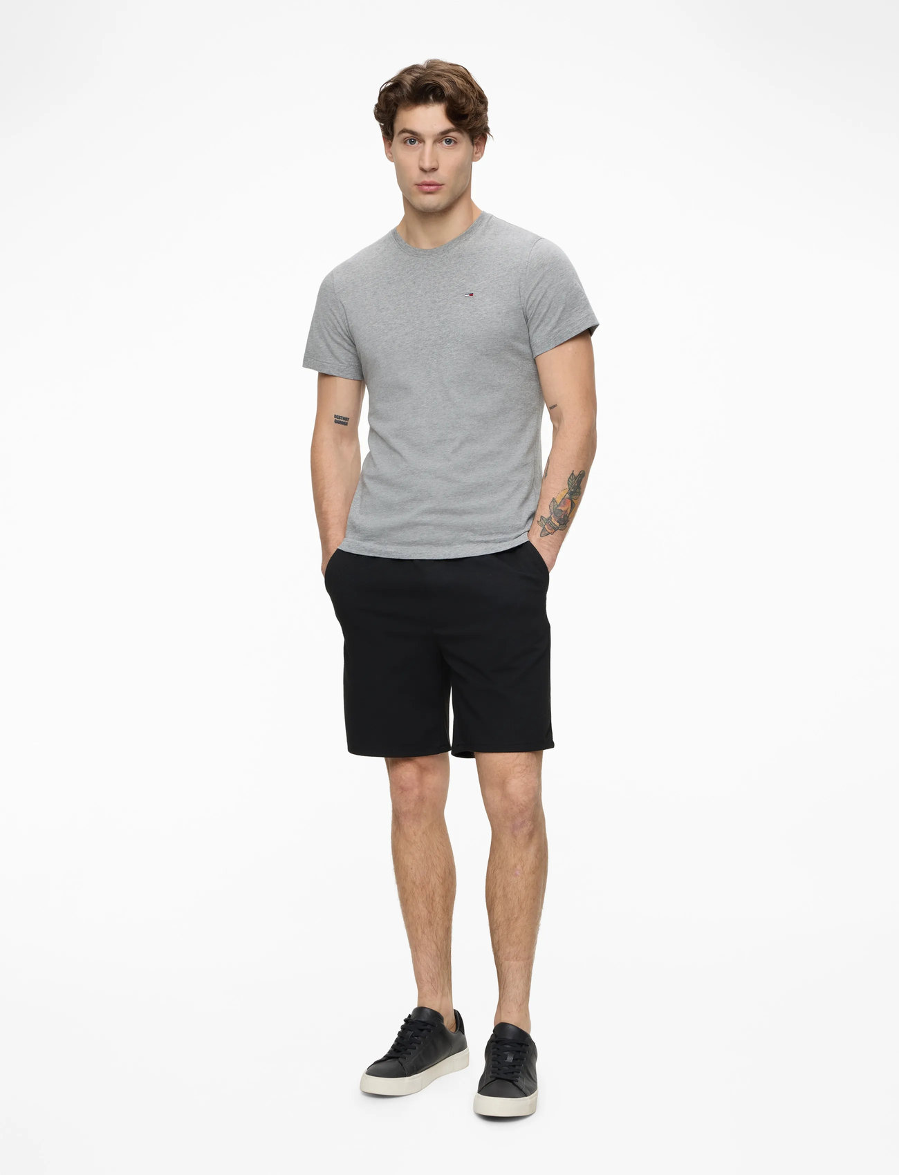 Tommy Jeans - TJM XSLIM JERSEY TEE EXT - short-sleeved t-shirts - lt grey htr - 3