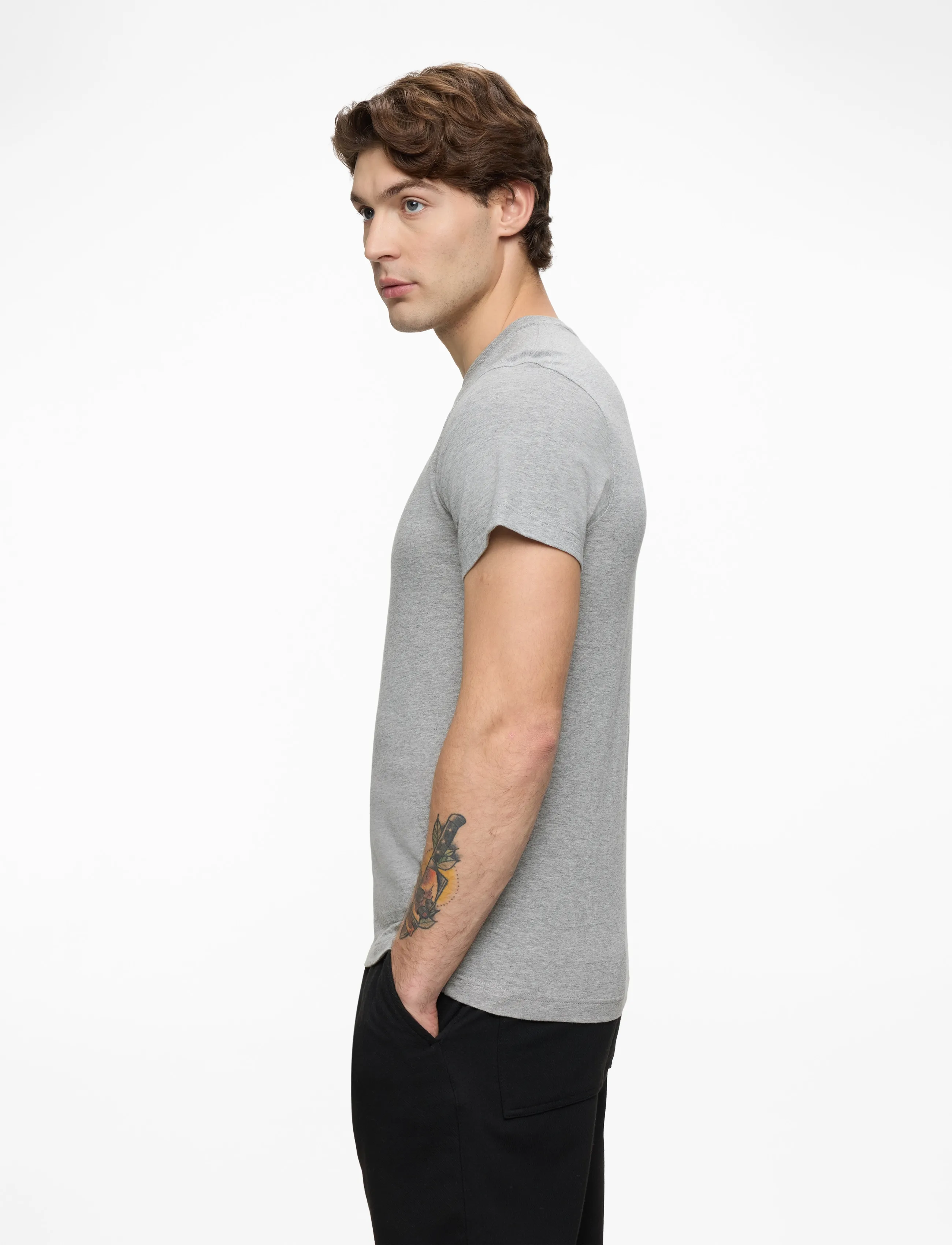 Tommy Jeans - TJM XSLIM JERSEY TEE - korte mouwen - lt grey htr - 4