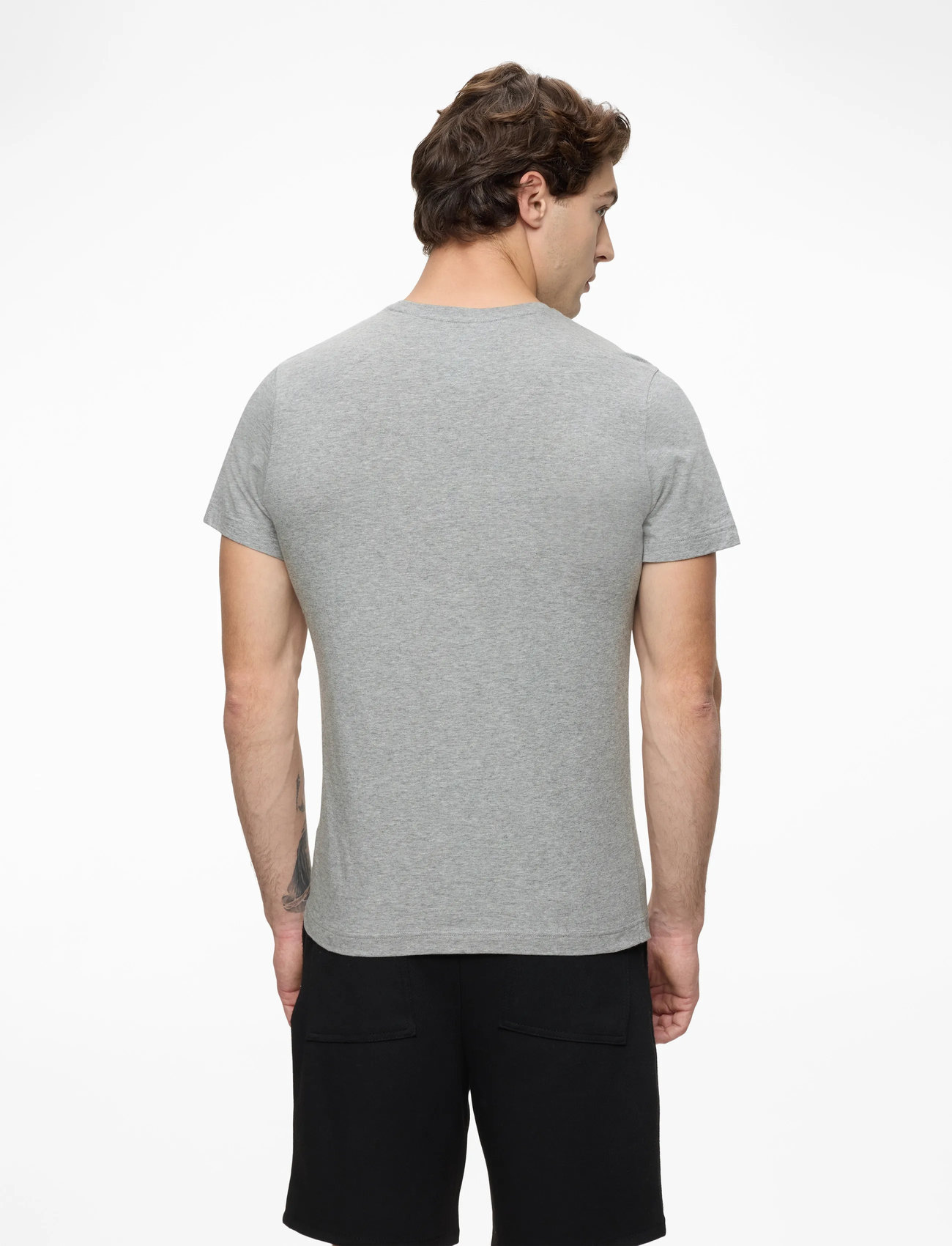 Tommy Jeans - TJM XSLIM JERSEY TEE EXT - short-sleeved t-shirts - lt grey htr - 5