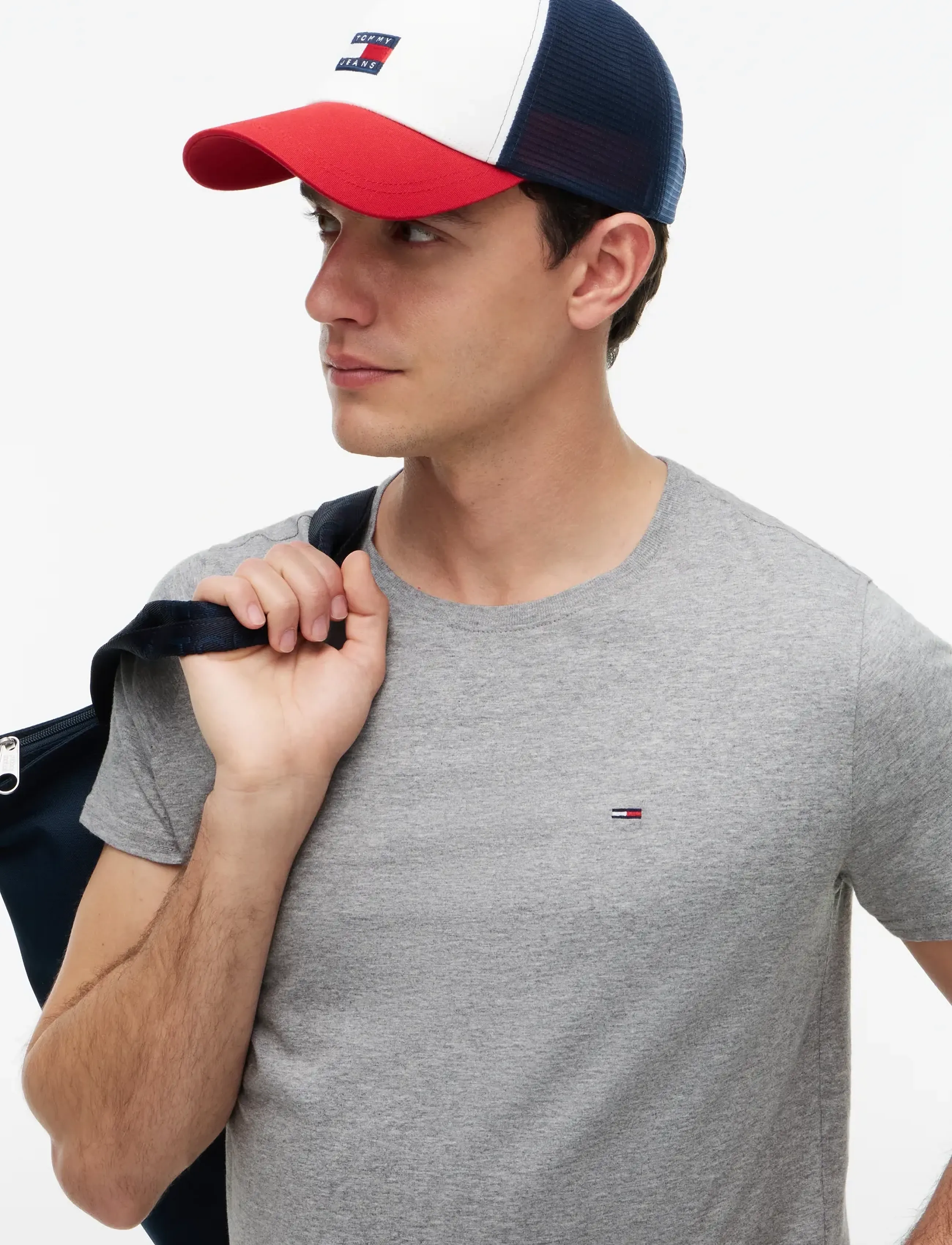 TOMMY JEANS T-shirt marinblå / ljusgrå / eldröd herr – bild 4