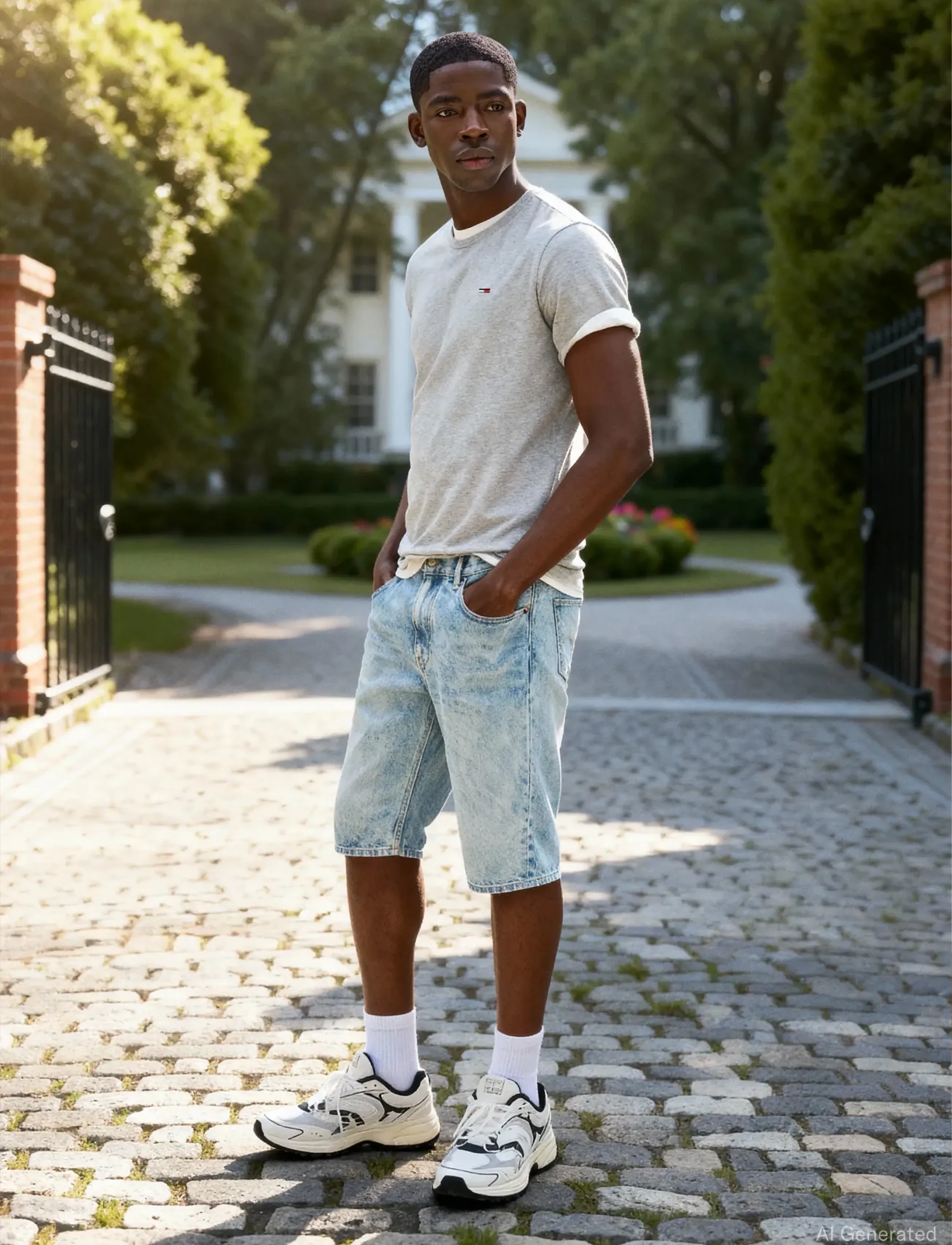TOMMY JEANS T-shirt marinblå / ljusgrå / eldröd herr – bild 7
