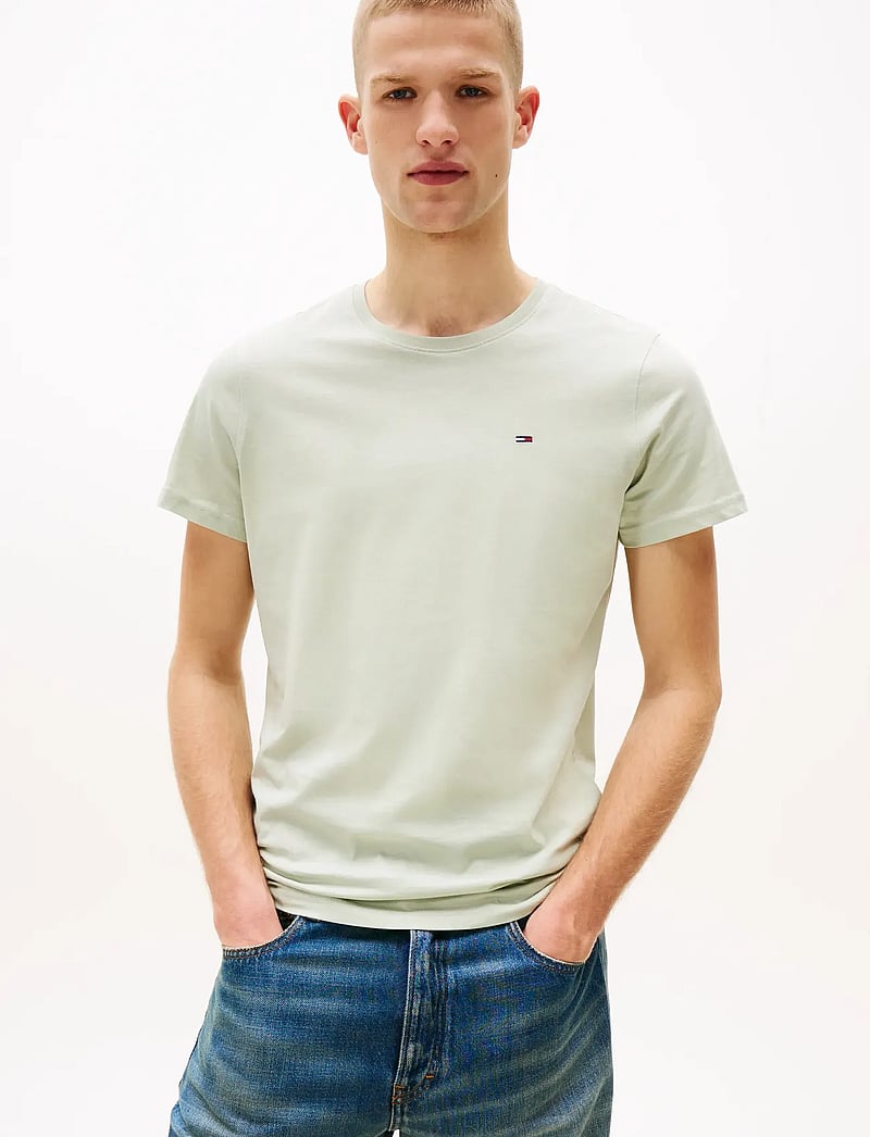 Tommy Jeans - TJM XSLIM JERSEY TEE - kurzärmelig - misty sage - 0