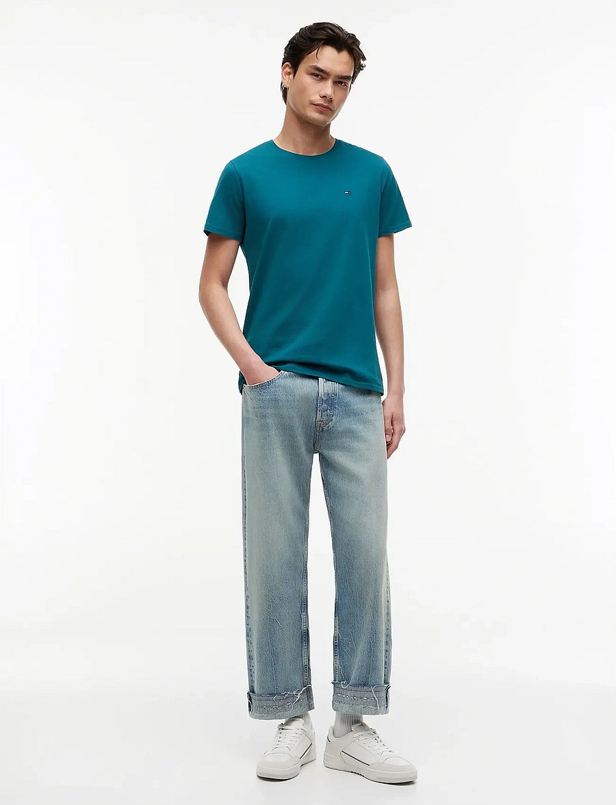 Tommy Jeans - TJM XSLIM JERSEY TEE EXT - lühikeste varrukatega t-särgid - polar teal - 4