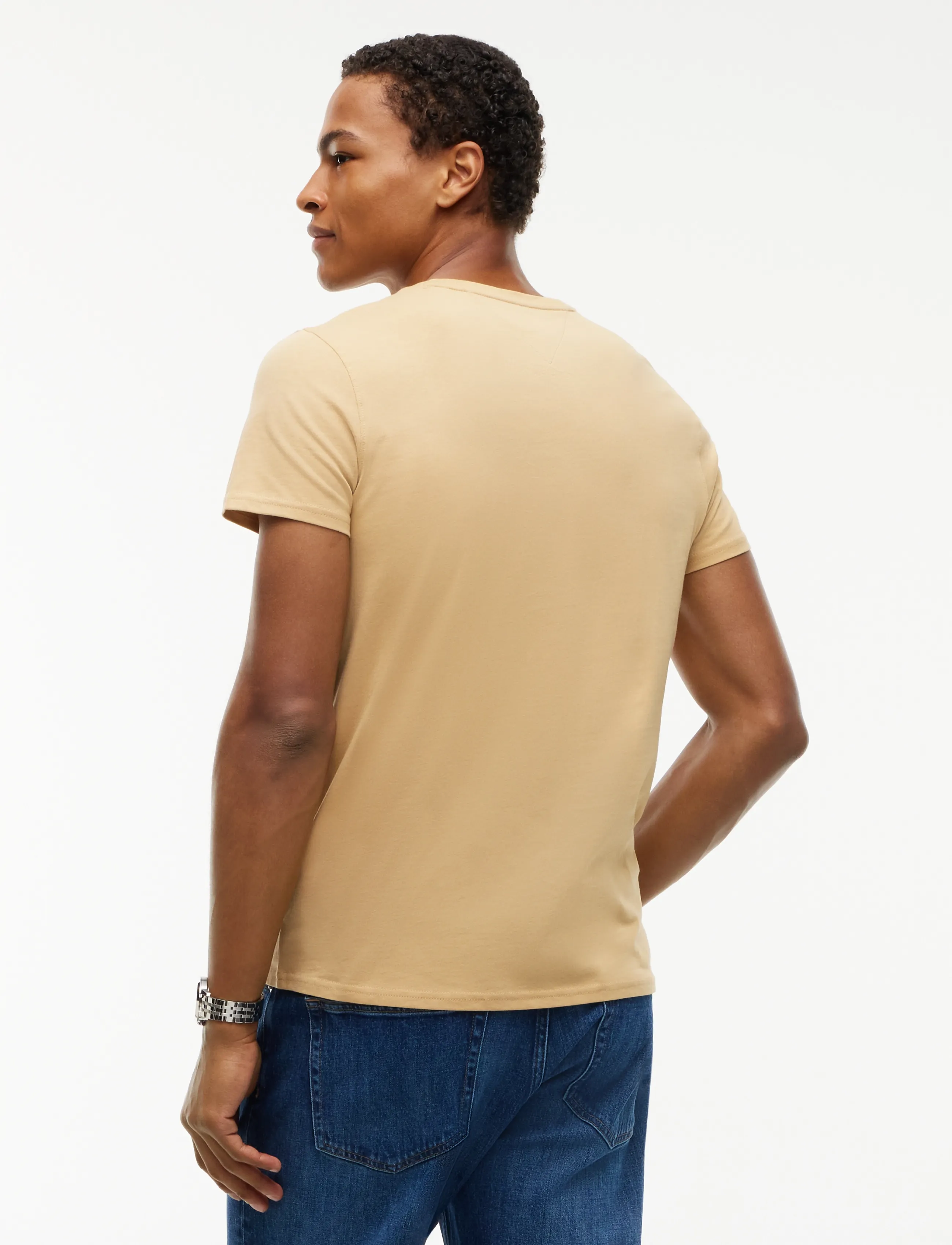 Tommy Jeans - TJM XSLIM JERSEY TEE EXT - kurzärmelige t-shirts - sandy beige - 2