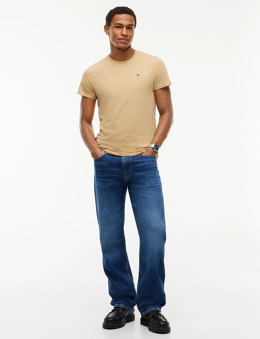 Tommy Jeans - TJM XSLIM JERSEY TEE EXT - kurzärmelige t-shirts - sandy beige - 4