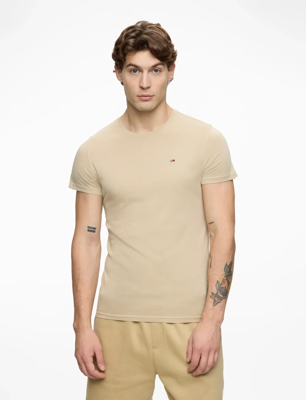 Tommy Jeans - TJM XSLIM JERSEY TEE EXT - t-krekli ar īsām piedurknēm - silt - 0