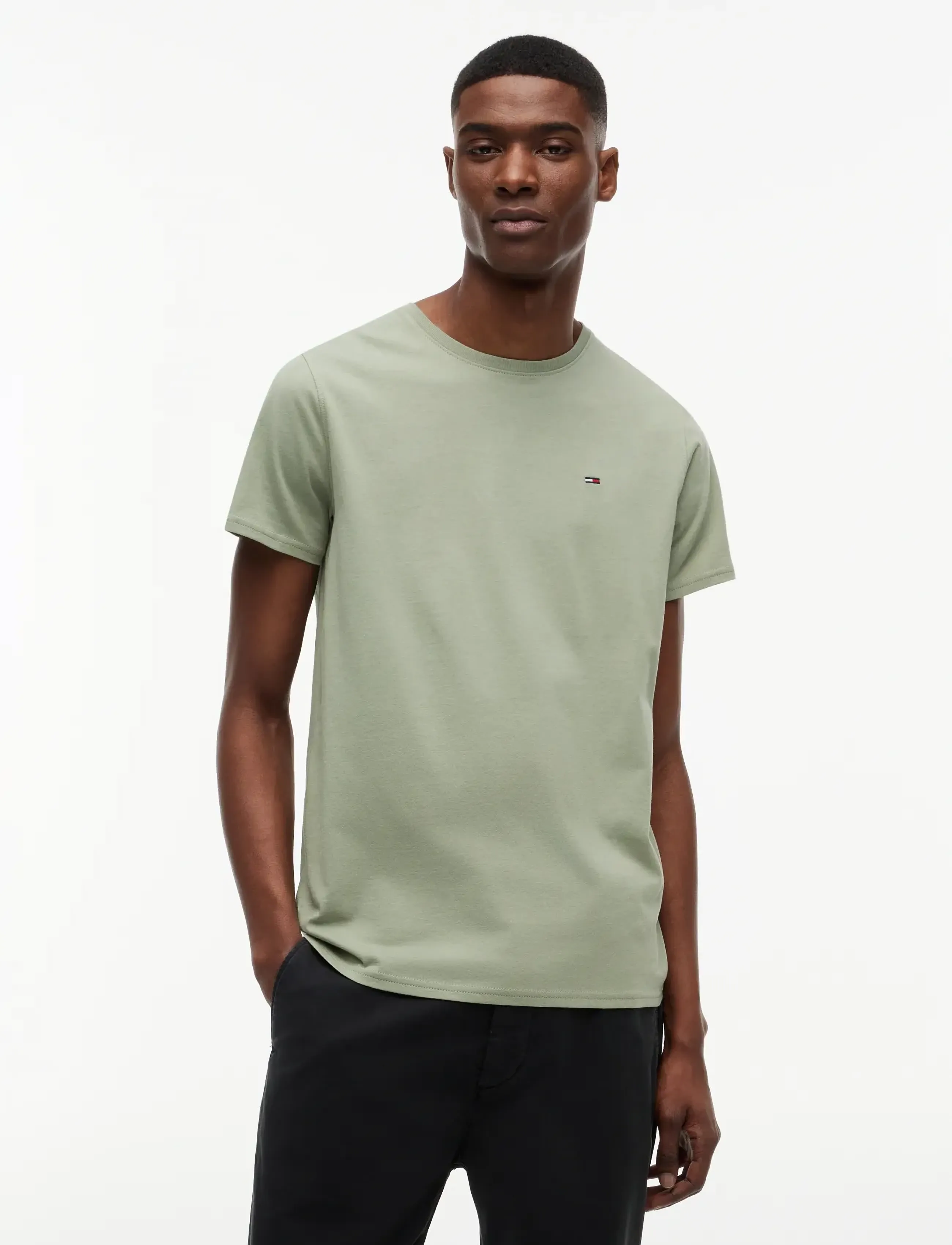 Tommy Jeans TJM XSLIM JERSEY TEE EXT - T-Shirts - SPRING OLIVE / green