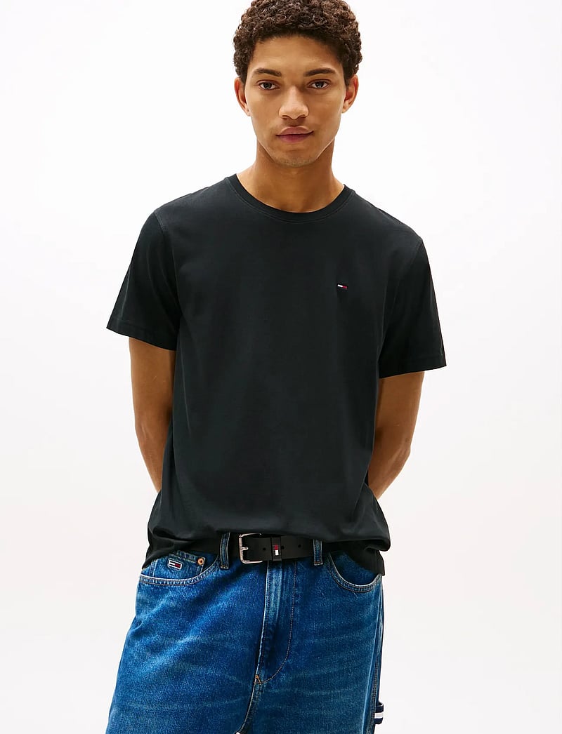 Tommy Jeans - TJM XSLIM JERSEY TEE EXT - lyhythihaiset - tommy black - 1