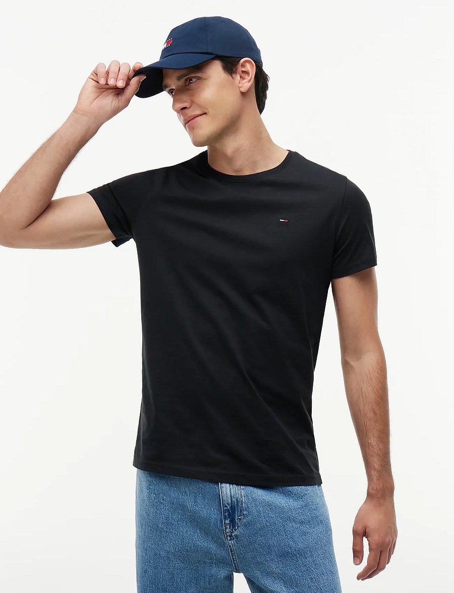 Tommy Jeans - TJM XSLIM JERSEY TEE EXT - lühikeste varrukatega t-särgid - tommy black - 1