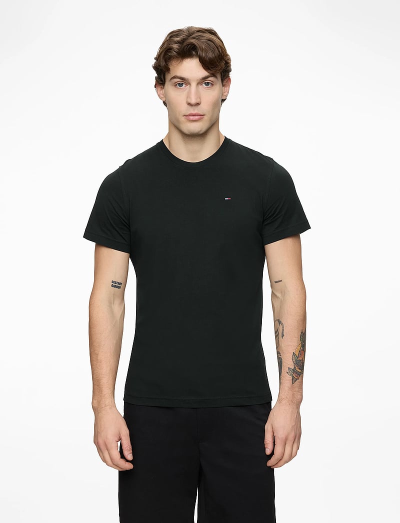 Tommy Jeans - TJM XSLIM JERSEY TEE EXT - lyhythihaiset - tommy black - 0
