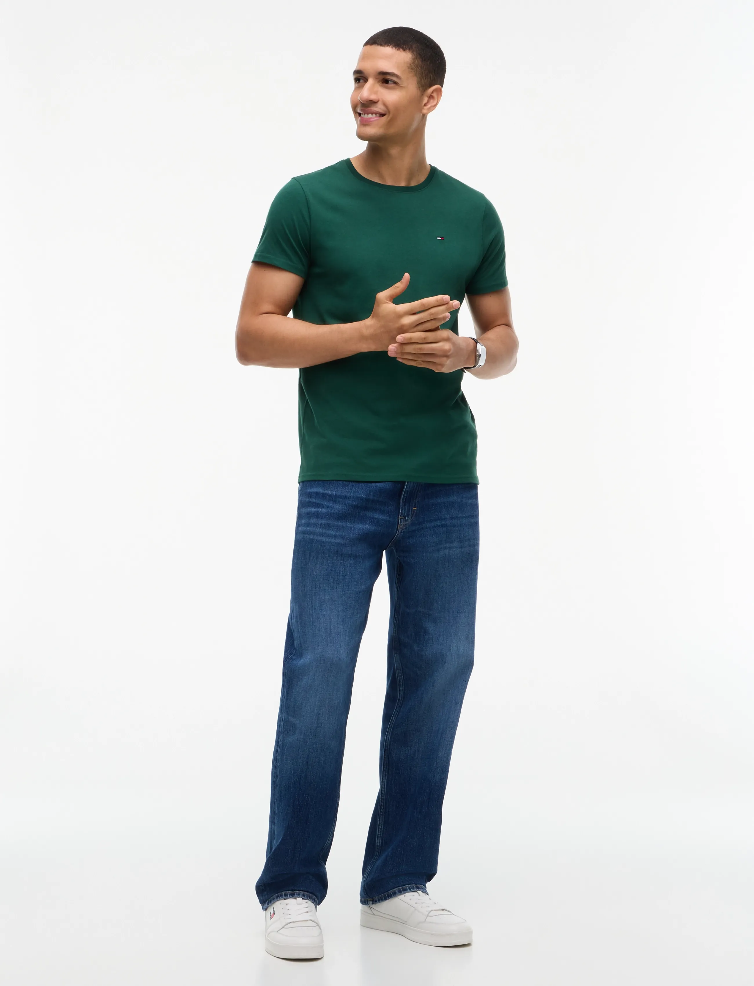 Tommy Jeans - TJM XSLIM JERSEY TEE EXT - kurzärmelige t-shirts - velvet green - 4