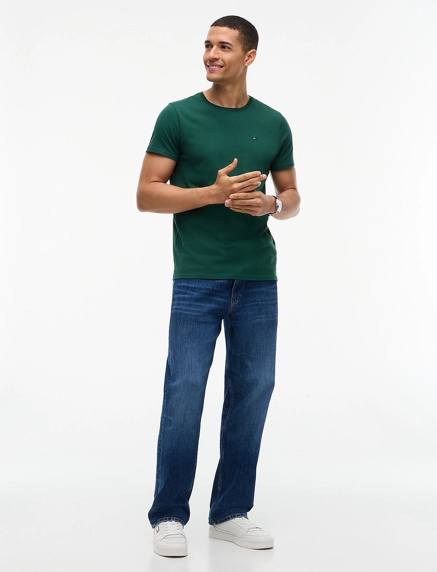 Tommy Jeans - TJM XSLIM JERSEY TEE EXT - kurzärmelige t-shirts - velvet green - 4