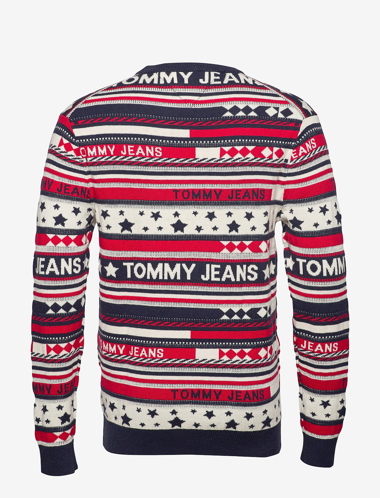 Tommy Jeans - TJM AMERICANA STRIPE SWEATER - flame scarlet / multi - 1