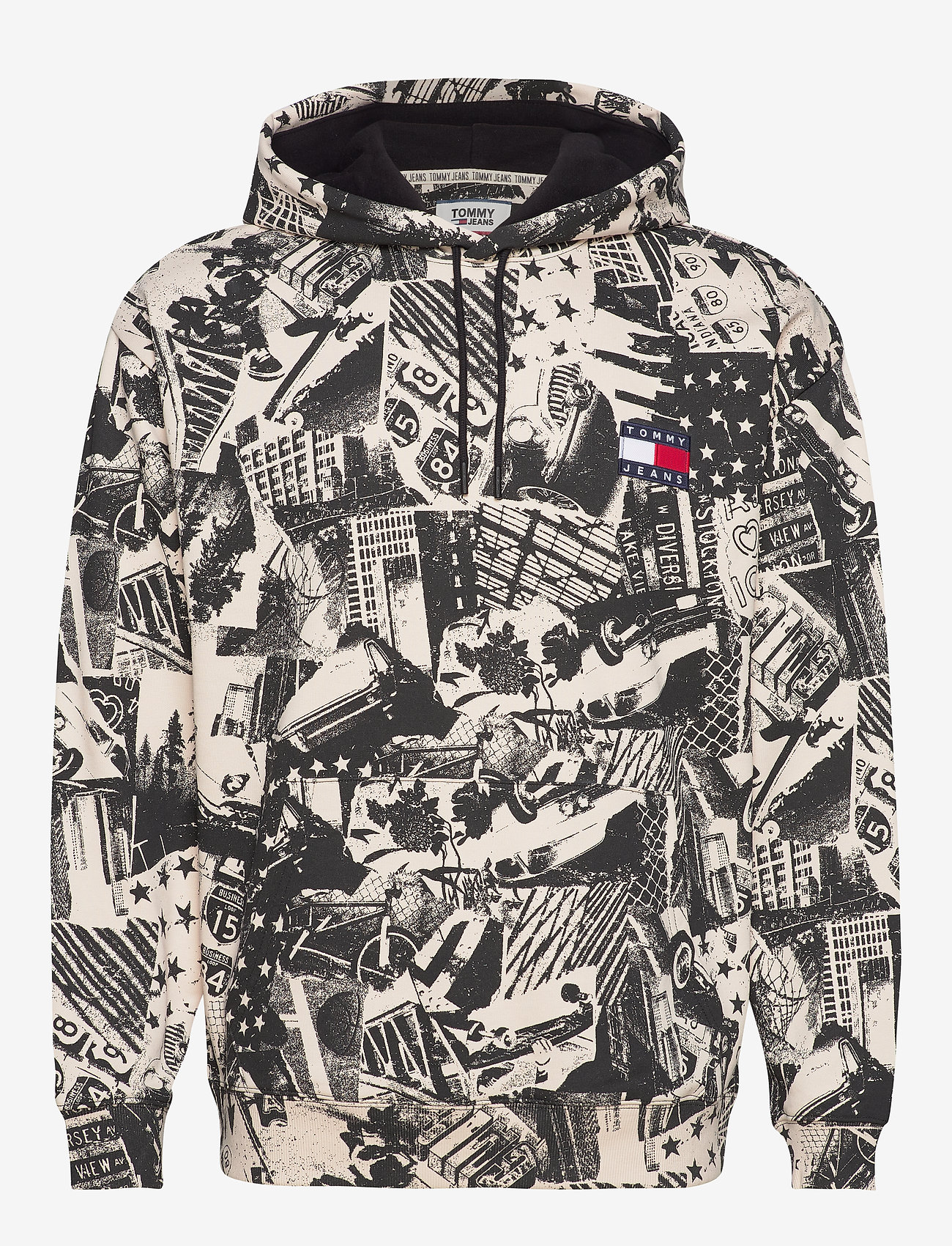 Tommy Jeans - TJM ALLOVER PRINT BADGE HOODIE - logo print / white - 0