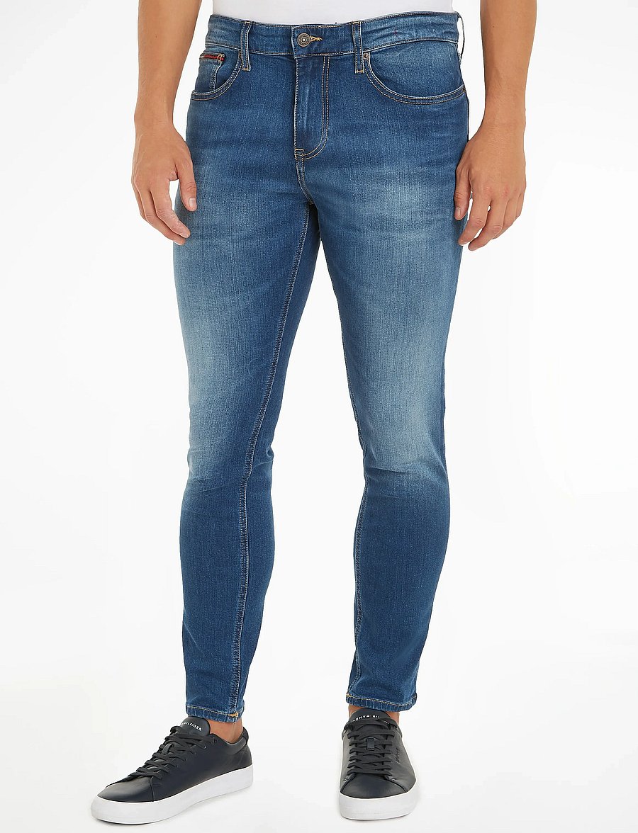 Tommy Jeans - AUSTIN SLIM TAPERED WMBS - wilson mid blue stretch - 0