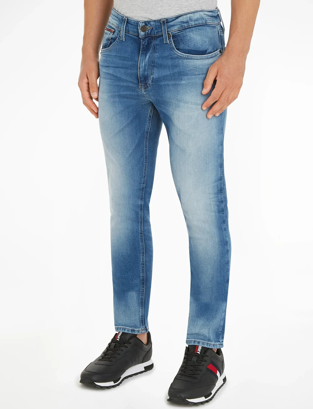 Tommy Jeans - AUSTIN SLIM TAPERED WLBS - kitsad teksad - wilson light blue stretch - 0