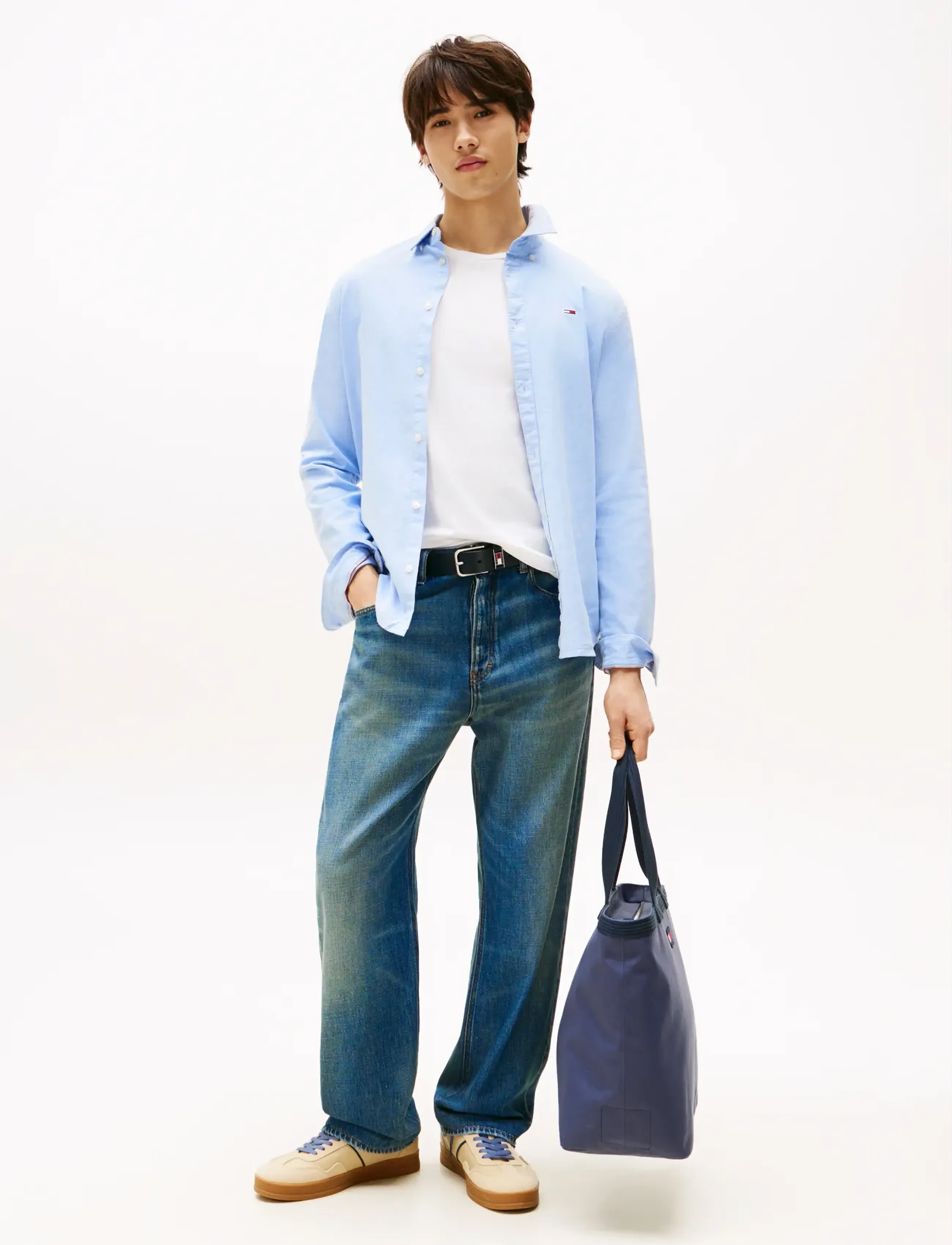 Tommy Jeans TJM SLIM STRETCH OXFORD SHIRT - Hemden - PERFUME BLUE / blue