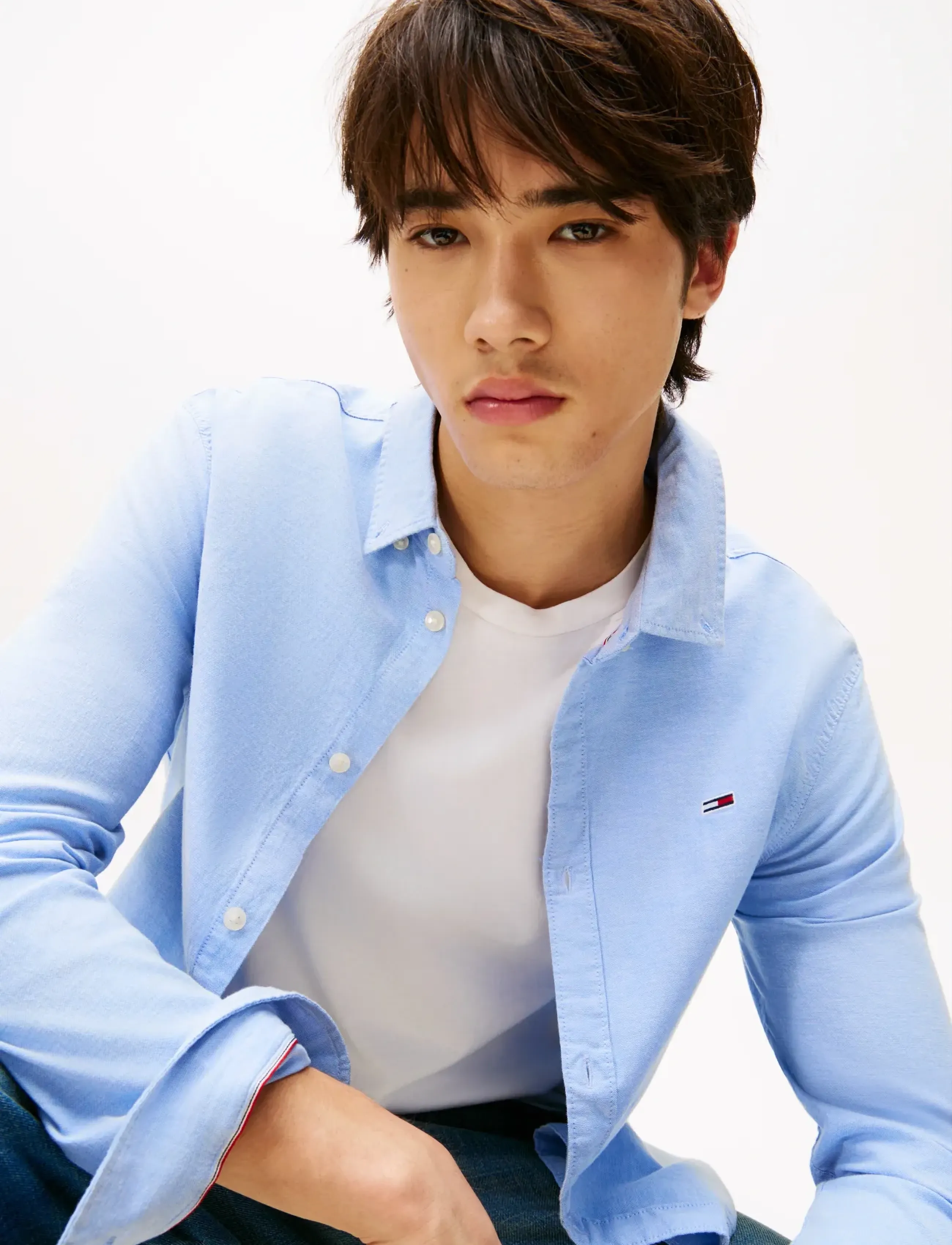 Tommy Jeans - TJM SLIM STRETCH OXFORD SHIRT - oxford-hemden - perfume blue - 4