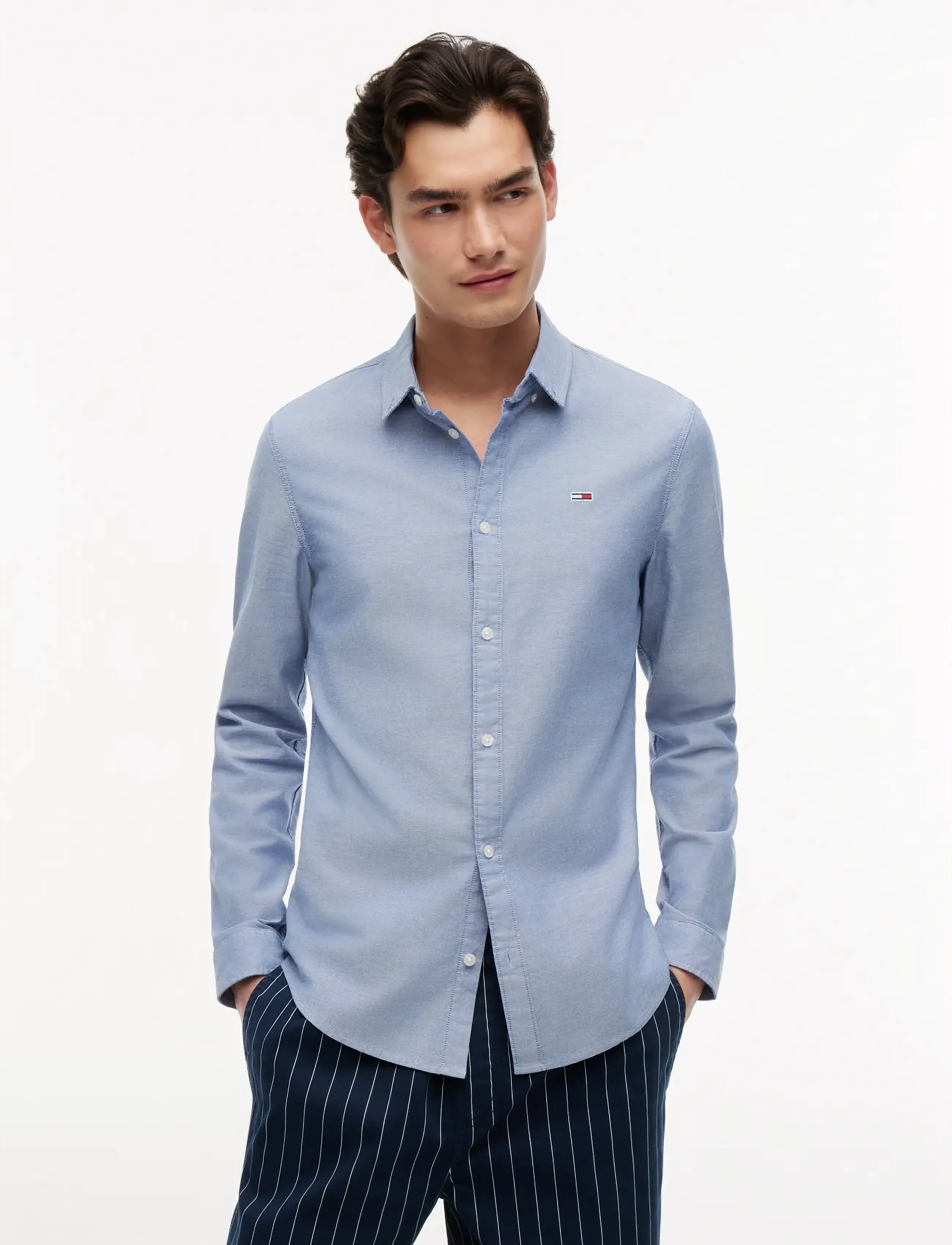 Tommy Jeans TJM SLIM STRETCH OXFORD SHIRT - Hemden - TWILIGHT NAVY / blue