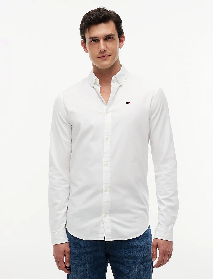 Tommy Jeans - TJM SLIM STRETCH OXFORD SHIRT - oxfordi särgid - white - 0