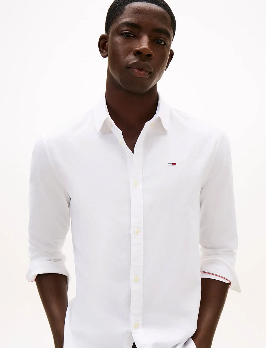 Tommy Jeans - TJM SLIM STRETCH OXFORD SHIRT - oxfordi särgid - white - 3