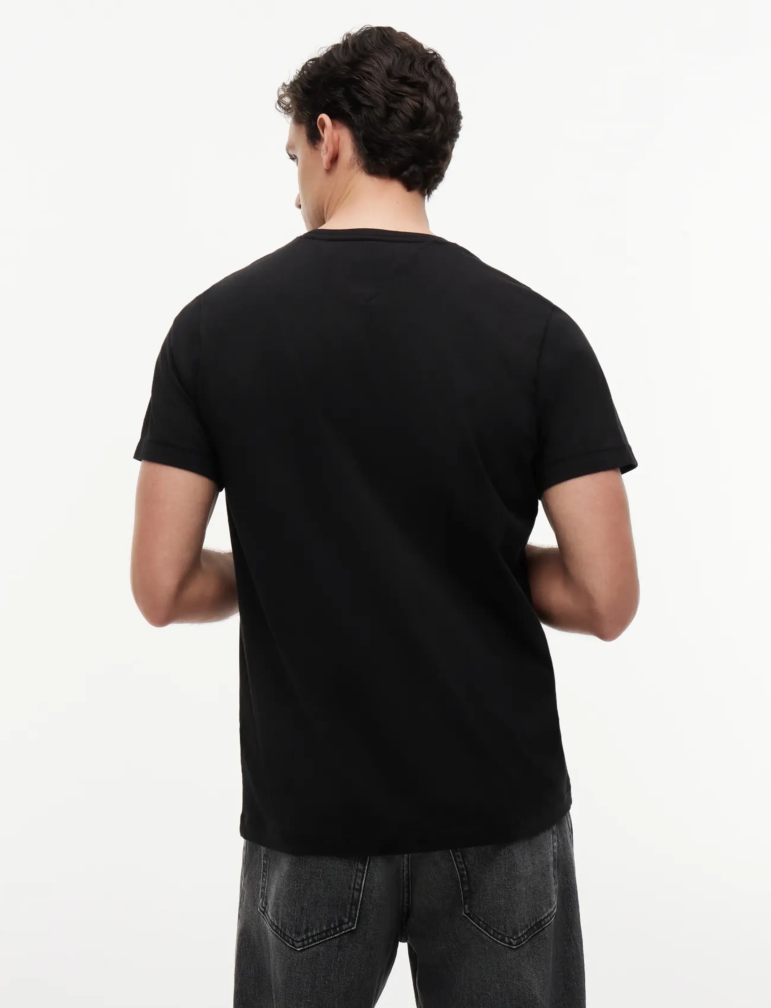 Tommy Jeans - TJM REG JERSEY C NECK EXT - kortärmade t-shirts - black - 3
