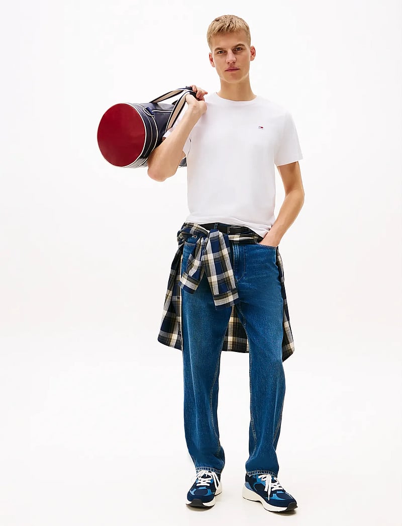 Tommy Jeans - TJM SLIM JERSEY C NECK EXT - kortärmade t-shirts - white - 0