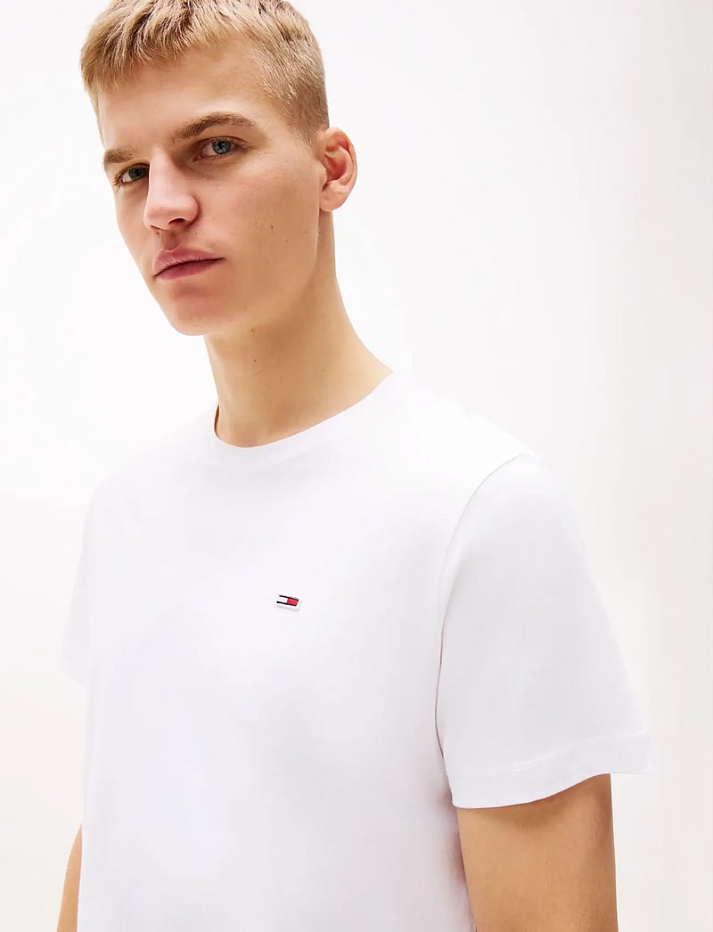Tommy Jeans - TJM SLIM JERSEY C NECK EXT - kortärmade t-shirts - white - 4