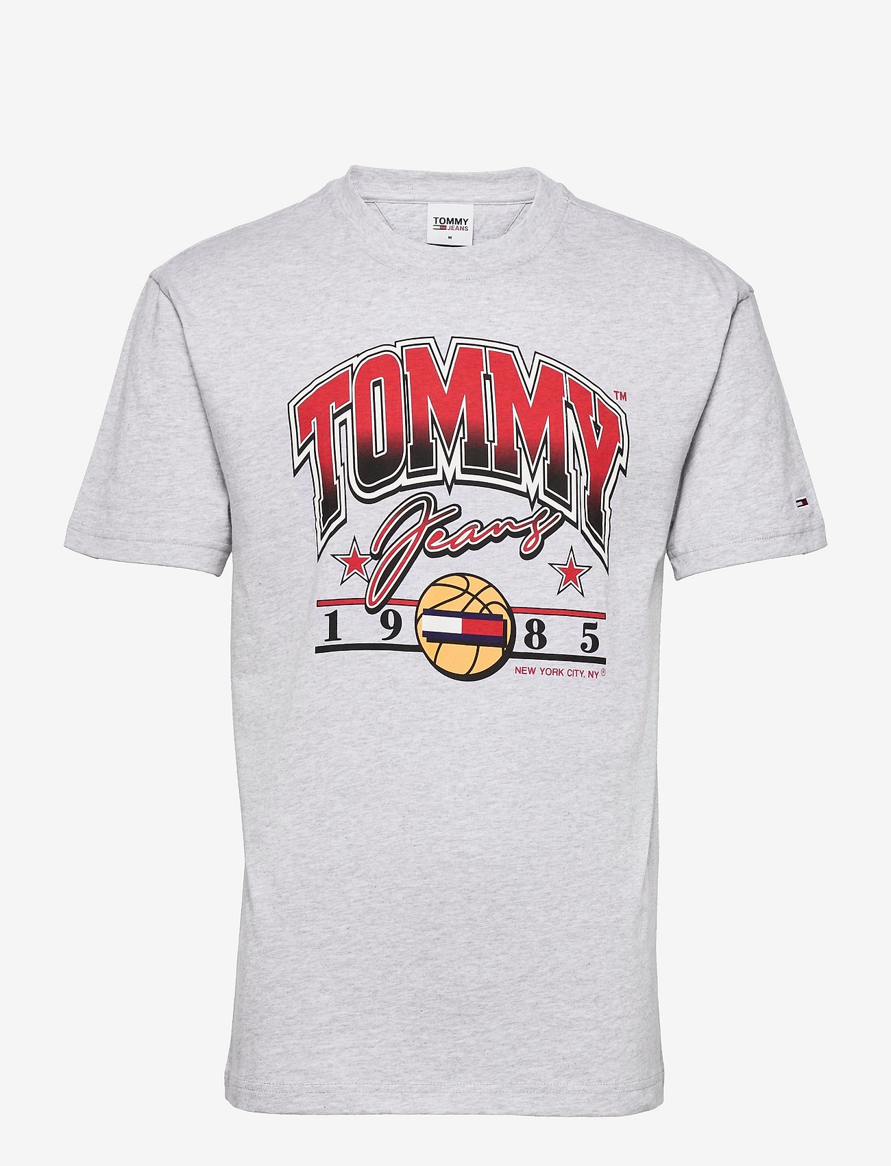 Tommy Jeans - TJM VARSITY BBALL GRAPHIC TEE - silver grey htr - 0