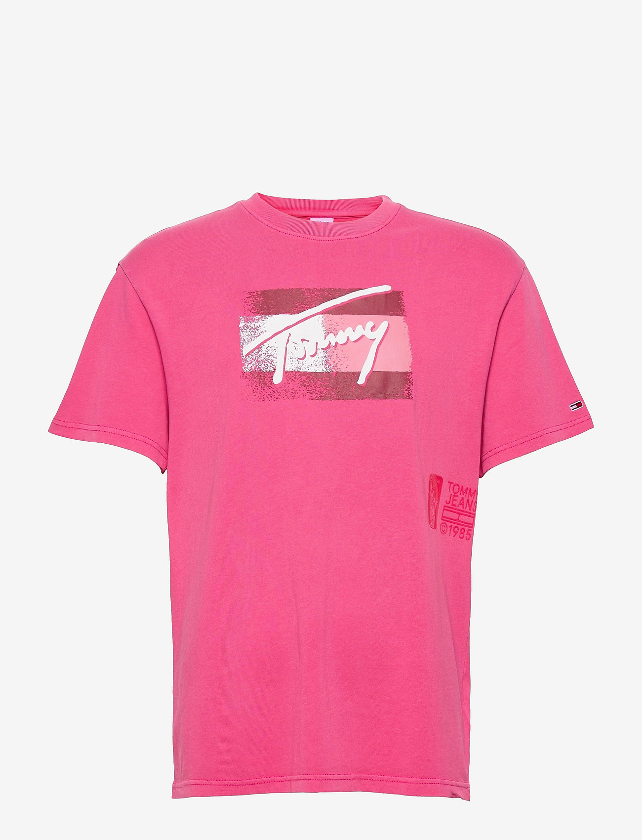 Tommy Jeans - TJM FADED FLAG SCRIPT TEE - bright cerise pink - 0