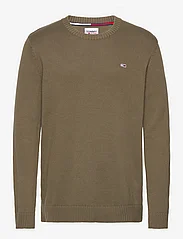Tommy Jeans - TJM ESSENTIAL CREW NECK SWEATER - knitted round necks - drab olive green - 0