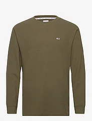 Tommy Jeans - TJM CLSC WAFFLE LS TEE - basis-t-skjorter - drab olive green - 0