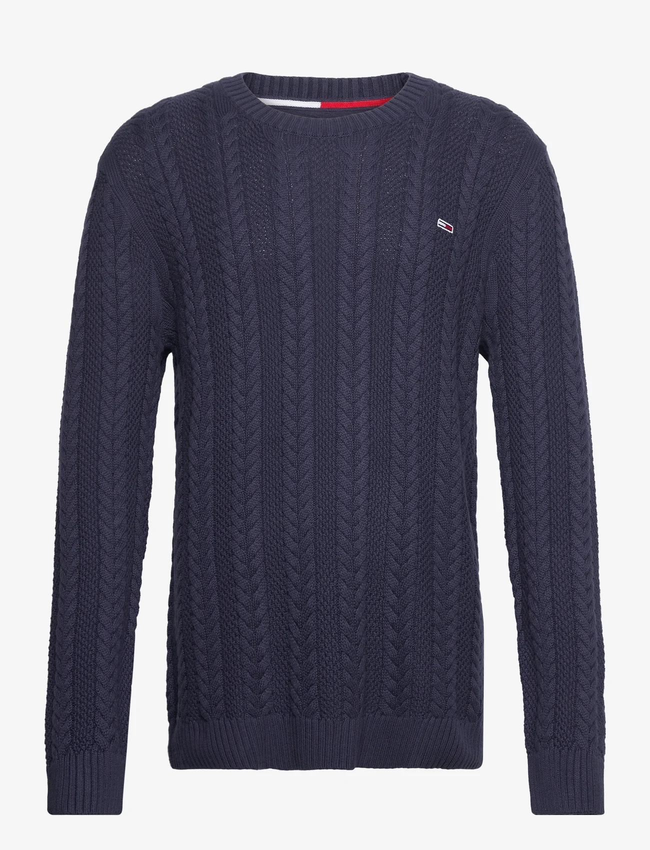 Tommy Jeans - TJM REG CABLE SWEATER - knitted round necks - twilight navy - 0
