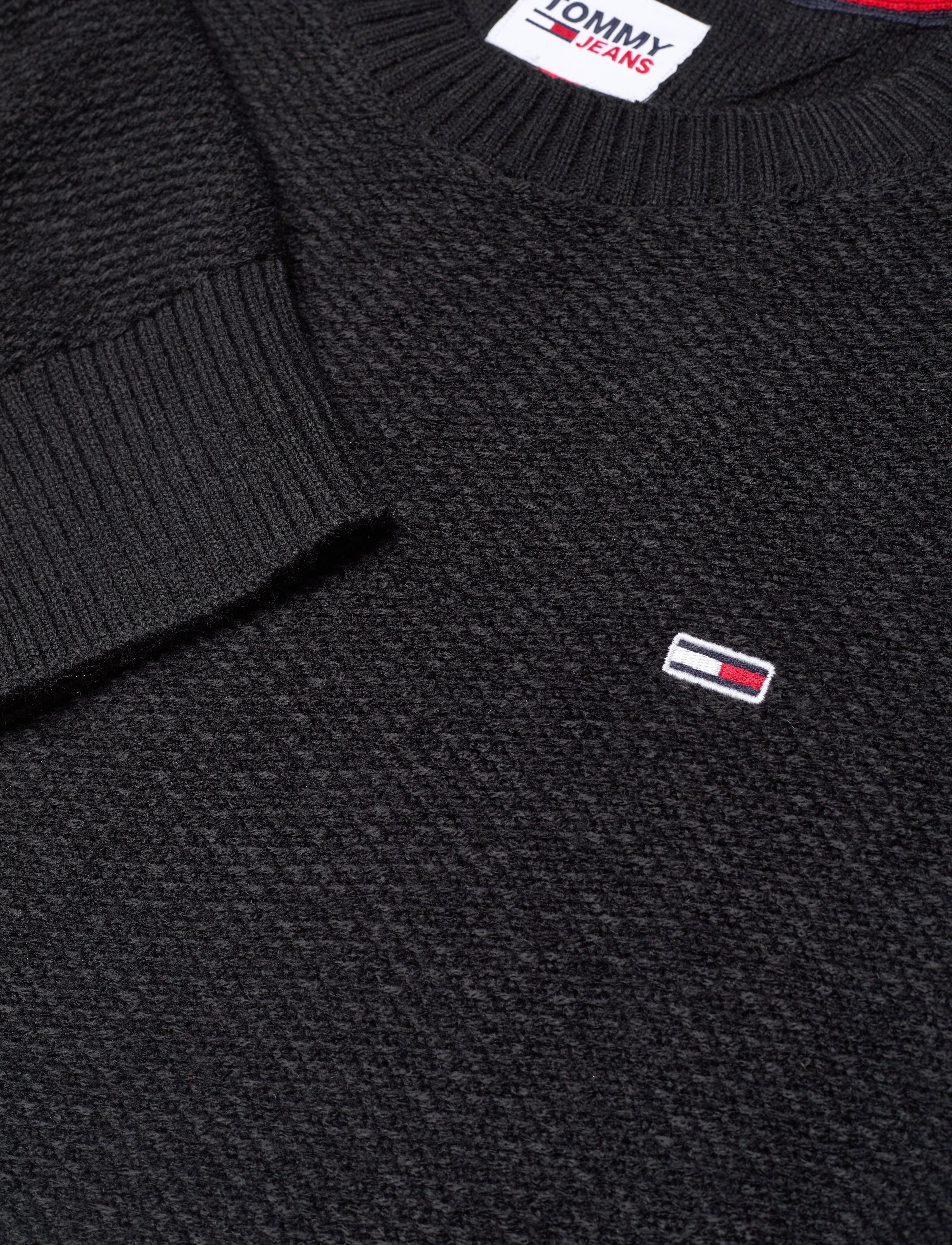 Tommy Jeans - TJM REG STRUCTURED SWEATER - black - 4