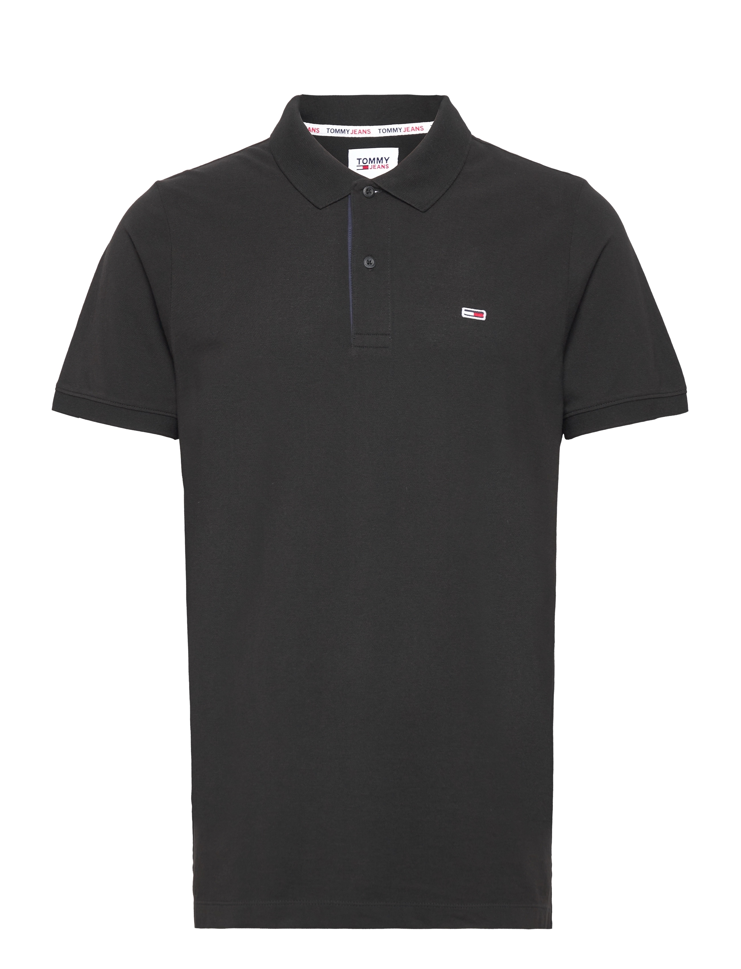Tommy Jeans Tjm Slim Placket Polo, XL, Black, Poloer > Kortærmede, Herre