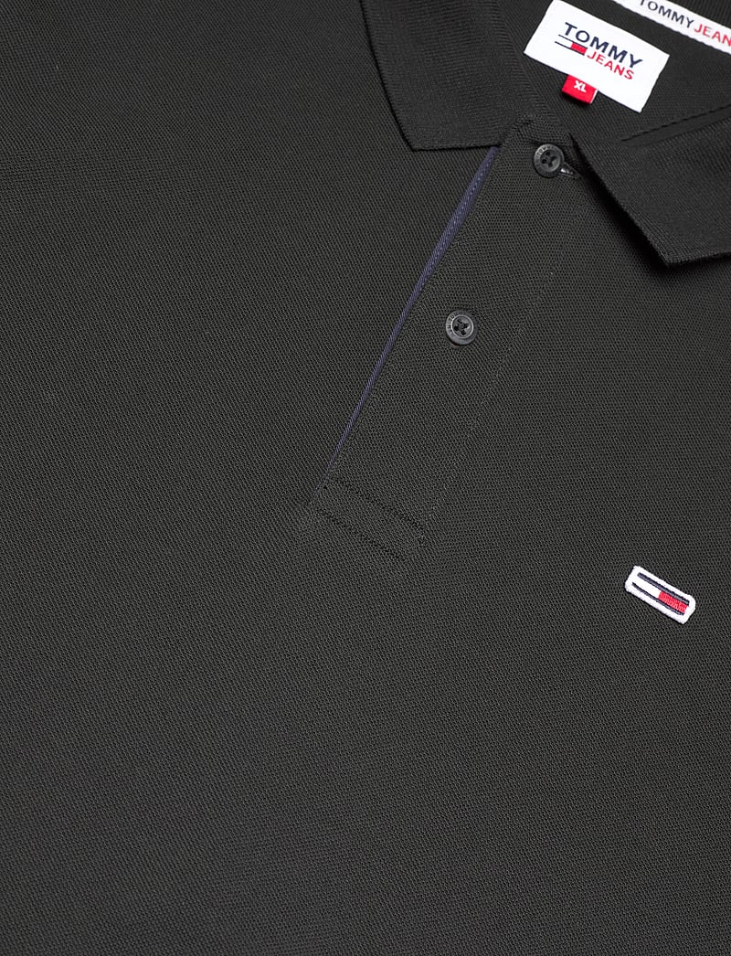Tommy Jeans - TJM SLIM PLACKET POLO - kortärmade pikéer - black - 2