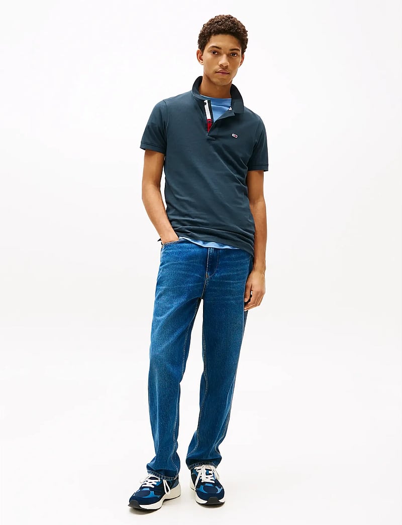 Tommy Jeans - TJM SLIM PLACKET POLO - short-sleeved polos - twilight navy - 0