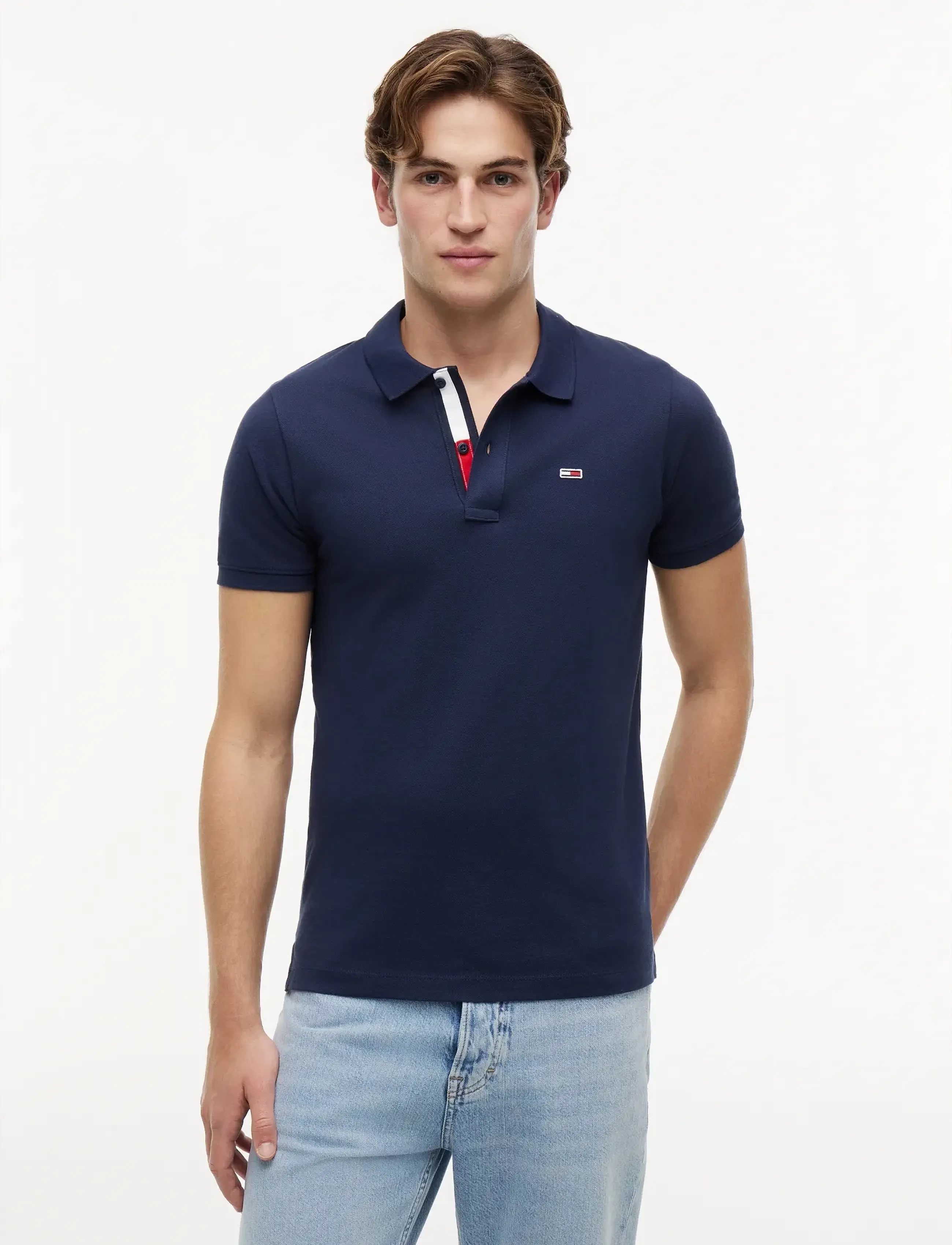 Tommy Jeans TJM SLIM PLACKET POLO - Poloer - TWILIGHT NAVY / navy