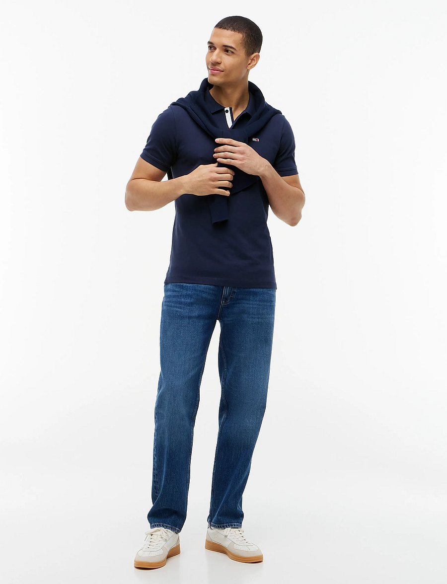 Tommy Jeans - TJM SLIM PLACKET POLO - kurzärmelig - twilight navy - 5