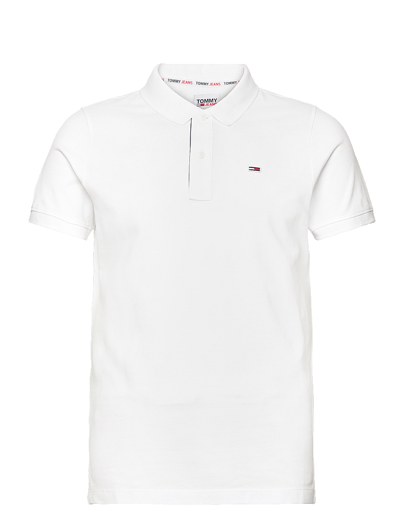 Tommy Jeans - TJM SLIM PLACKET POLO - kortärmade pikéer - white - 0