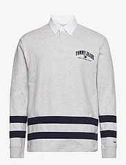 Tommy Jeans - TJM RLXD VARSITY RUGBY - long-sleeved polos - silver grey htr - 0