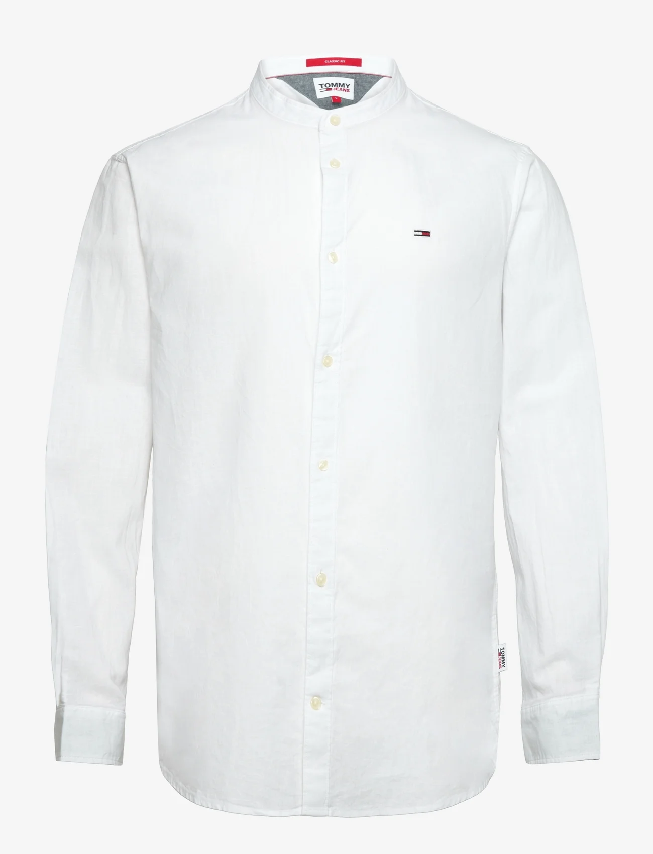 Tommy Jeans - TJM CLSC MAO LINEN BLEND SHIRT - basic shirts - white - 0