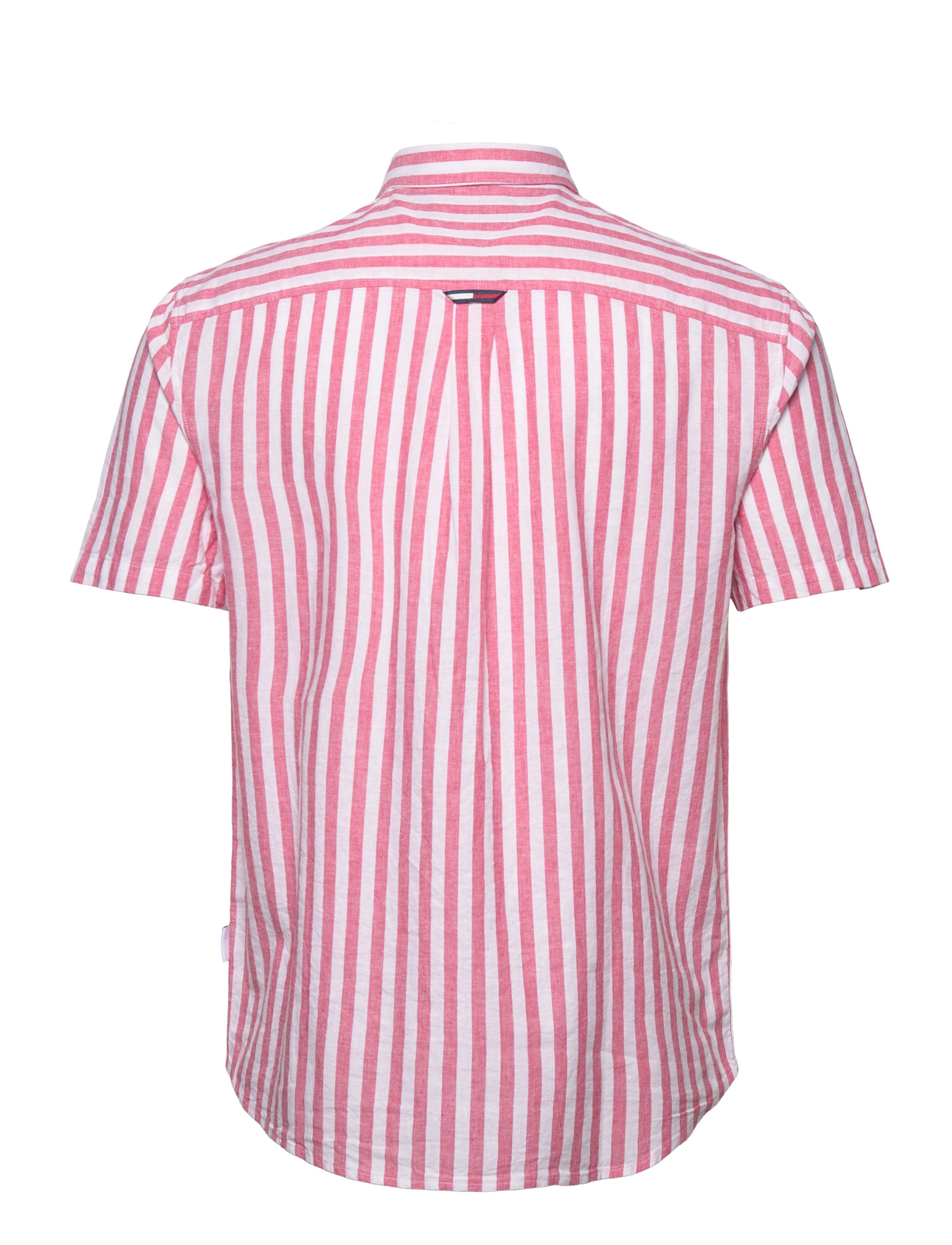 Tommy Jeans - TJM RLX SS STRIPE LINEN SHIRT - laser pink stripe - 1